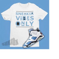 Sneaker Head Shirt Match Air Jordan 6 UNC - Retro 6 Tee - University Blue Jordan Matching Shirt - 90s Style Tee