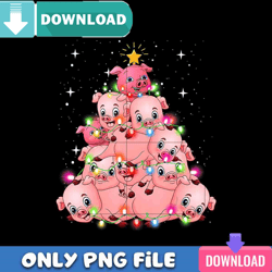 Cute Pig Christmas Tree PNG Perfect Sublimation Design Download