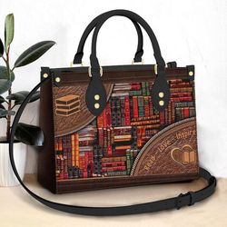 Book Lover Leather Bag, Crossbody Bag, Woman Shoulder Bag