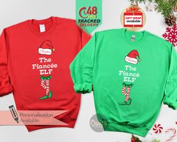 Fiance Fiancee Christmas Sweatshirt, Matching Couple Christmas Jumper, First Christmas Gift for Fiancee, Christmas Gift