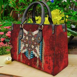 Native American Handbag, Native Leather Bag, mom Leather handbag
