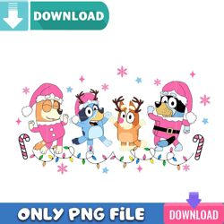 Pink Bluey And Friends PNG Perfect Sublimation Design Download