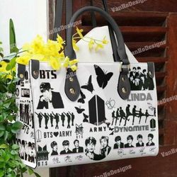 BTS Army Leather Handbag, Music tour handbag, Kpop Army Handbag