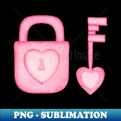 Key and Heart Padlock - Instant PNG Sublimation Download - Perfect for Sublimation Mastery