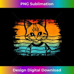 Cat Funny Cat face retro vintage For Girls and Boys Tank Top - Artisanal Sublimation PNG File - Infuse Everyday with a Celebratory Spirit