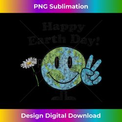 Happy Earth Day Cute Peace Sign Flower Distressed - Innovative PNG Sublimation Design - Customize with Flair