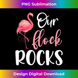 Our Flock Rocks Flamingo Mother's Day Matching Family - Futuristic PNG Sublimation File - Lively and Captivating Visuals