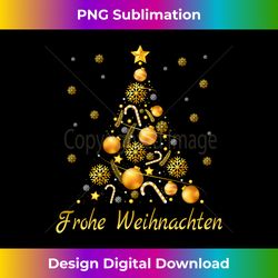 Frohe Weihnachten German Tree Christmas Decorations Long Sleeve - Timeless PNG Sublimation Download - Ideal for Imaginative Endeavors