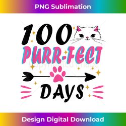 Funny 100 Purr-Fect Days Cat Lovers 100th Day Of School Kids - Classic Sublimation PNG File - Craft with Boldness and Assurance