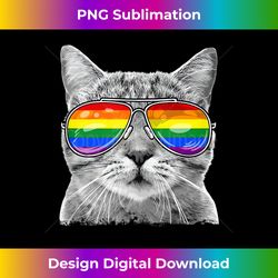LGBTQ Purride Ally Gay Pride Rainbow Flag Cat Kitten Lover Tank Top - Deluxe PNG Sublimation Download - Craft with Boldness and Assurance