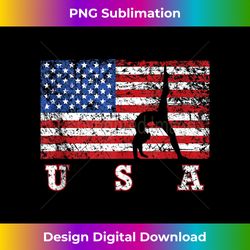 American Flag Gymnastics Gymnast Silhouette USA Gift Tank Top - Chic Sublimation Digital Download - Elevate Your Style with Intricate Details