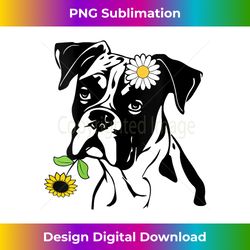 womens boxer dog mom boxer sunflower v-neck - contemporary png sublimation design - ideal for imaginative endeavors