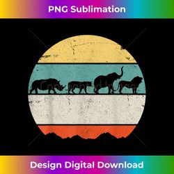 Africa Rhino Lion Elephant Vintage Retro Gift - Timeless PNG Sublimation Download - Access the Spectrum of Sublimation Artistry