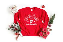 Christmas lights and hot chocolate jumper  2020 Christmas family jumper  Unisex Adult & Kids sizes  Funny Matching Famil
