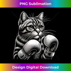 Cat Boxing Fierce Stance - Relentless Feline Fighter Design Tank Top - Classic Sublimation PNG File - Reimagine Your Sublimation Pieces