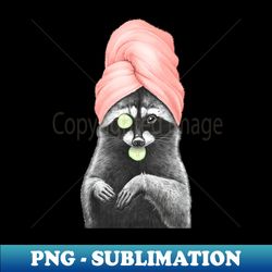 Wellness raccoon - Instant PNG Sublimation Download - Instantly Transform Your Sublimation Projects