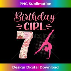 7th Birthday Girl Gymnastics Rainbow Gymnast 7 Years Old - Deluxe PNG Sublimation Download - Access the Spectrum of Sublimation Artistry
