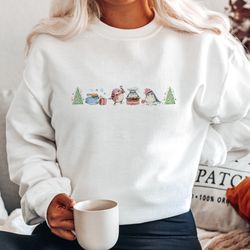 Little Penguins and tree Christmas jumper  Unisex Adult & Kids size  Cute Xmas Sweatshirt  Cosy Christmas jumper for Wom
