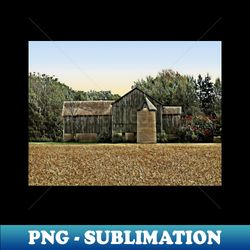 Golden Field Beautiful Barn No2 - Modern Sublimation PNG File - Instantly Transform Your Sublimation Projects