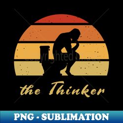 the Thinker funny toilet vintage design - Vintage Sublimation PNG Download - Create with Confidence