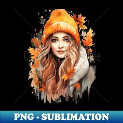 Beautiful Autumn Woman - Exclusive Sublimation Digital File - Boost Your Success with this Inspirational PNG Download