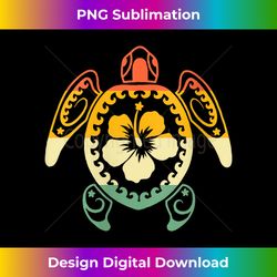 Retro Vintage Sea Turtle Flowers Beach 70s Vacation V-Neck - Sleek Sublimation PNG Download - Rapidly Innovate Your Artistic Vision