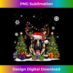 dog lovers german shepherd santa hat ugly christmas sweater tank top - sleek sublimation png download - tailor-made for sublimation craftsmanship