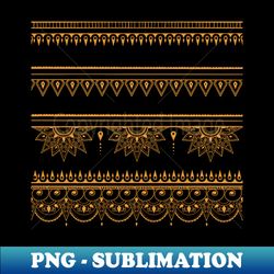 south asian patterns gold on black - instant sublimation digital download - spice up your sublimation projects