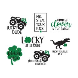 St Patrick's Day Quotes Svg Bundle, Patrick Svg, Mr Steal Your Luck, Coolest Clever Svg, Lucky Dude Svg, I Pinch Back Sv