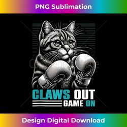 Cat Boxing Claws Out, Game On - Unleash the Feline Fury Tank Top - Bespoke Sublimation Digital File - Craft with Boldness and Assurance