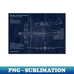 B29 Superfortress Blueprint - Elegant Sublimation PNG Download - Spice Up Your Sublimation Projects