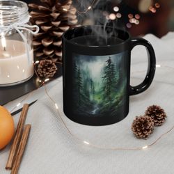 Evergreen Mystical Mug Evergreen Forest Coffee Mug Nature Forest Coffee Cup