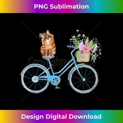 Cat On Bicycle With Flower Cat Mom Tshirt Cat Lover Gifts - Deluxe PNG Sublimation Download - Reimagine Your Sublimation Pieces