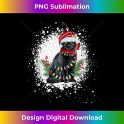 black cat christmas light hat bleached tank top - sleek sublimation png download - elevate your style with intricate details
