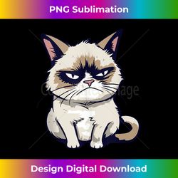 Funny And Annoyed Grump Cat - Sarcasm And Irony Humor Tank Top - Sleek Sublimation PNG Download - Tailor-Made for Sublimation Craftsmanship