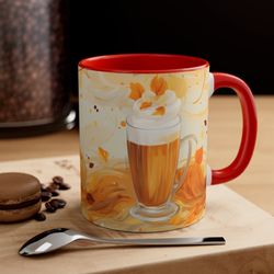 Fall Vibes Frappuccino Coffee Mug Fall Leaves Mug Pumpkin Spice Mug Seasonal Co