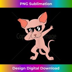 Funny Cat Lover Dabbing Sphynx Cat Wearing Glasses Tank Top - Innovative PNG Sublimation Design - Craft with Boldness and Assurance