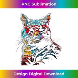 Cat Artwork - Sunglasses Animal Cat Tank Top - Crafted Sublimation Digital Download - Customize with Flair