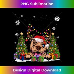 Dog lovers Cute Pitbull Santa Hat Ugly Christmas Sweater Tank Top - Deluxe PNG Sublimation Download - Spark Your Artistic Genius