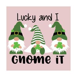 Lucky And I Gnome It Svg, Patrick Svg, St Patrick Gnome, Lucky Gnome Svg, Gnome Shamrock Svg, Gnome Svg, Lucky Clover Sv