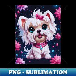 Smiling maltese puppy - Modern Sublimation PNG File - Instantly Transform Your Sublimation Projects