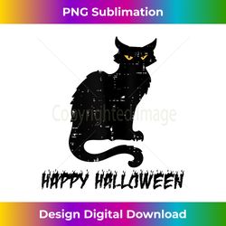 Happy Halloween Black Cat Costume Women Girls Kids Teen Men Tank Top - Futuristic PNG Sublimation File - Chic, Bold, and Uncompromising