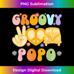 Retro Groovy Popo Grandpa Peace Sign Daisy Flower Father Day - Innovative PNG Sublimation Design - Animate Your Creative Concepts