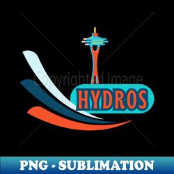 Hydroplanes and Space Needle Seattle Summer Style - Instant Sublimation Digital Download - Perfect for Personalization