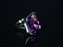 Genuine Amethyst Ring, 14K Yellow Gold, Elegant Octagon Cut Beautiful Amethyst, and Diamonds Ring, Gift For Her