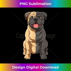 Half Black Pug Half Fawn Pug Black And White Pug Lovers - Timeless PNG Sublimation Download - Customize with Flair