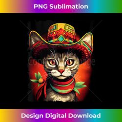 cat wearing a mexican hat cat mexican with sombrero tank top - eco-friendly sublimation png download - challenge creative boundaries