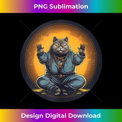 Funny Cat Chubby Cat Attempting Yoga Pose Tank Top - Sophisticated PNG Sublimation File - Animate Your Creative Concepts