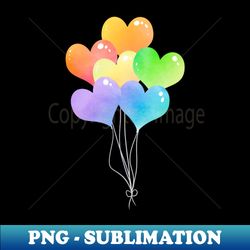 bouquet of pastel heart balloons - sublimation-ready png file - bring your designs to life