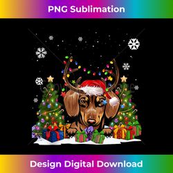 Dog lovers Cute Dachshund Santa Hat Ugly Christmas Sweater Tank Top - Bohemian Sublimation Digital Download - Challenge Creative Boundaries
